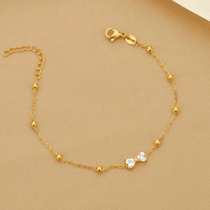 316L stainless steel bow shiny zircon bracelet for women fashion temperament jewelry gift