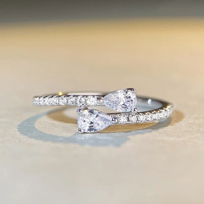 Huitan Bright Zirconia Finger Ring Dainty Chic Jewelry for Women Engagement Wedding