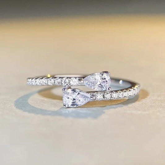 Huitan Bright Zirconia Finger Ring Dainty Chic Jewelry for Women Engagement Wedding