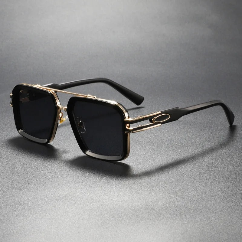 Retro Double Bridge Metal Frame Sunglasses