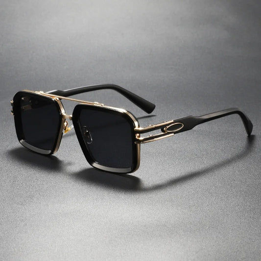 Retro Double Bridge Metal Frame Sunglasses