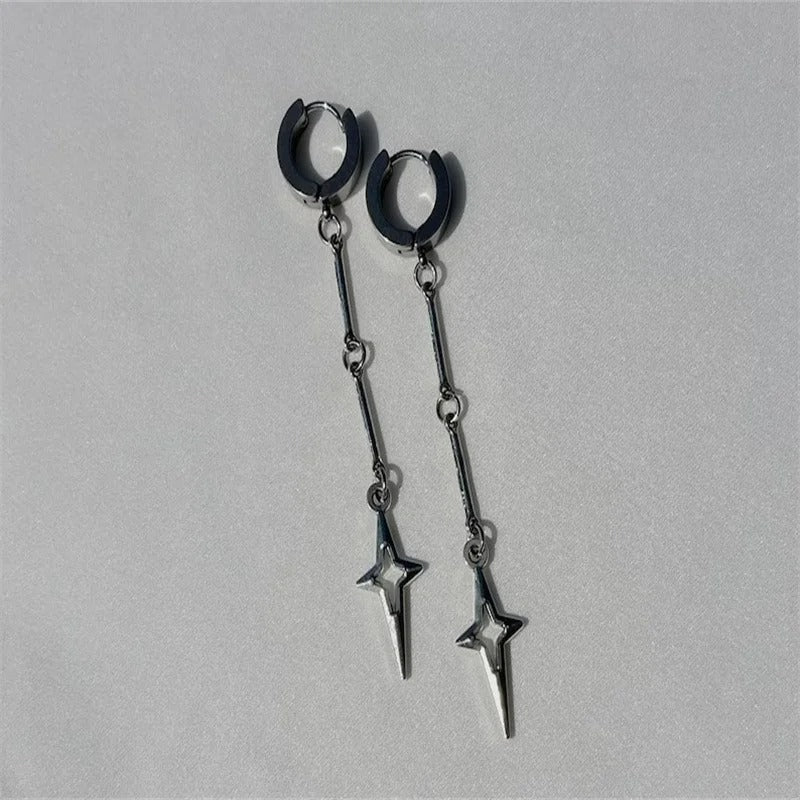 Classic star earrings | grunge jewelry hypoallergenic y2k goth edgy alt fairy punk aesthetic dangly chunky coquette minimalist