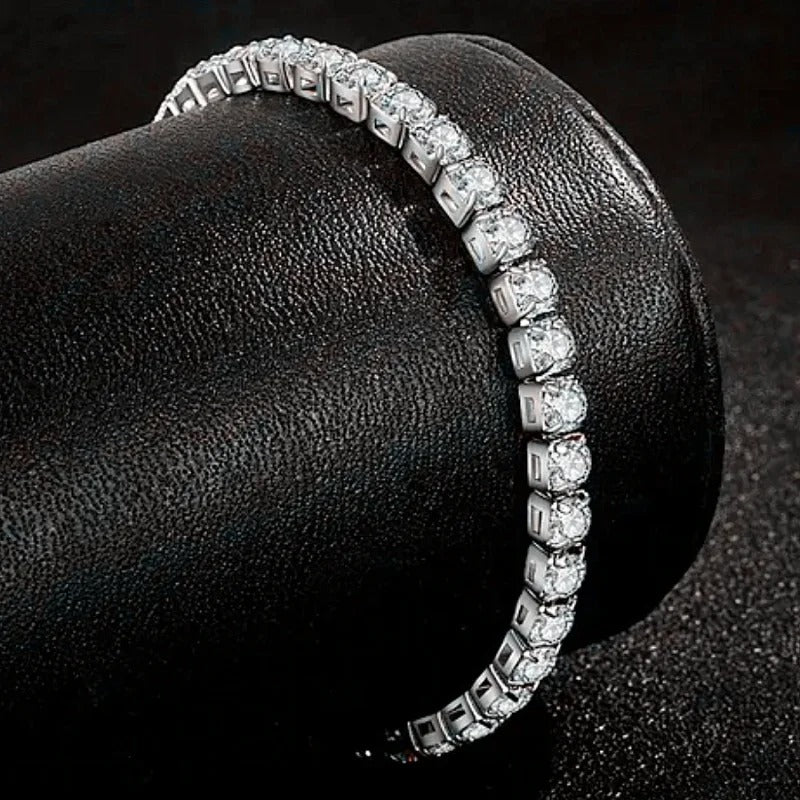 Luxury Hiphop Iced Out 4mm Cubic Zirconia Crystal Tennis Bracelets For Women Men Gold Color Silver Color Bracelet Chain Jewelry