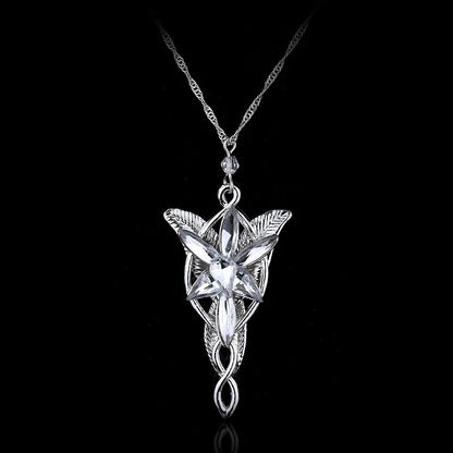 Lord Rings Necklace The Elves Princess Fashion Crystal Cubic Zirconia Stone Pendant For Women Wedding Gifts
