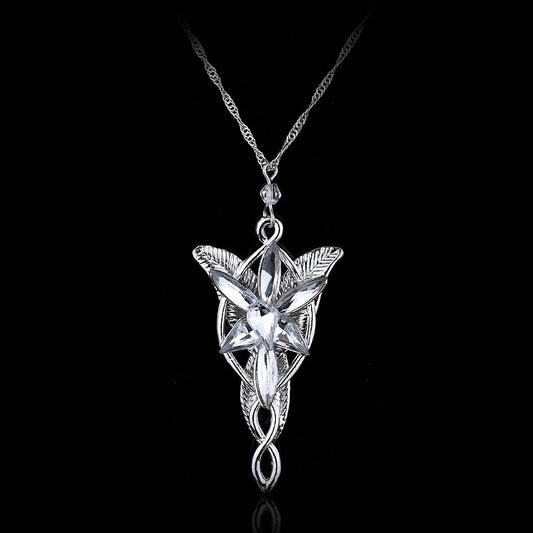 Lord Rings Necklace The Elves Princess Fashion Crystal Cubic Zirconia Stone Pendant For Women Wedding Gifts