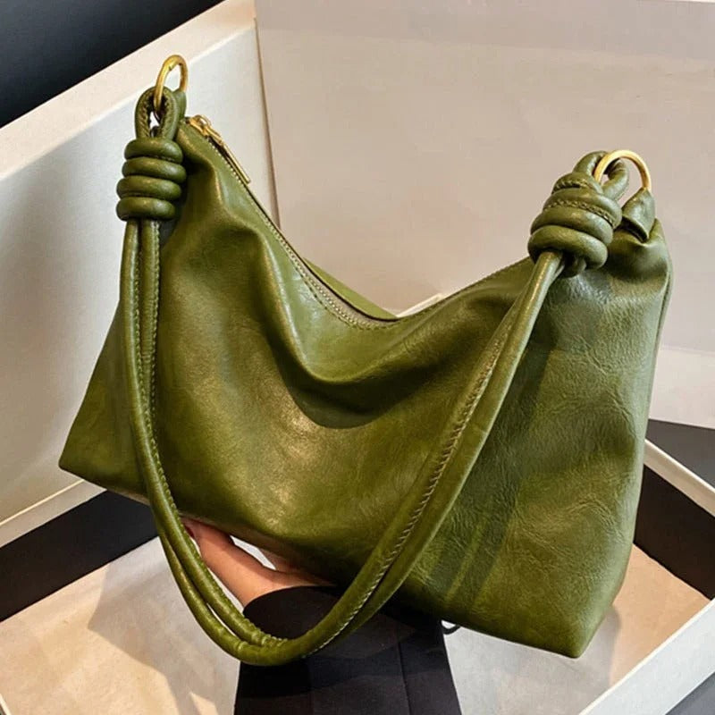 High-End Soft Leather Women’s Geometric Shoulder Crossbody Bag