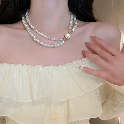 High-End Pearl Choker Necklace Women Wedding Bride Jewelry
