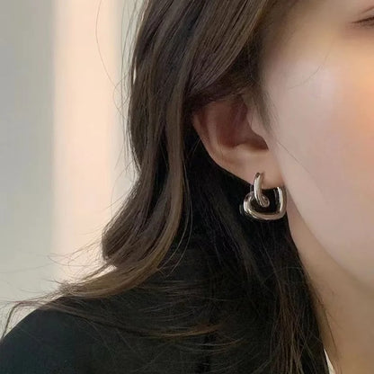 Hollow Heart Geometric Earrings Minimalist Women’s Wedding Jewelry