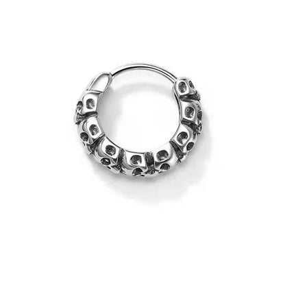 Full Skull Ghost Head Hoop Earrings Men Cool Punk Trend Jewelry