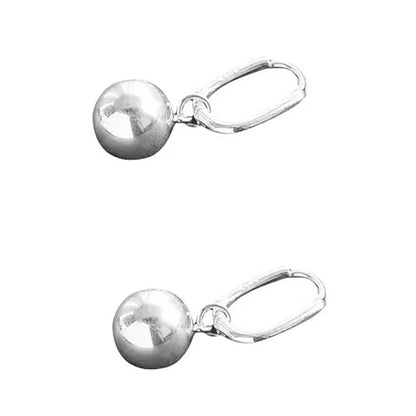 Silver Drop Earrings for Women Geometric Ball Party Jewelry
