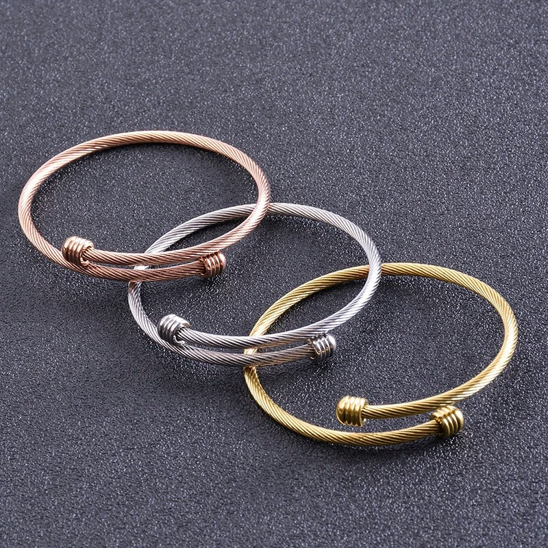 Stainless Steel Open Bracelet Unisex Waterproof Fashion Jewelry