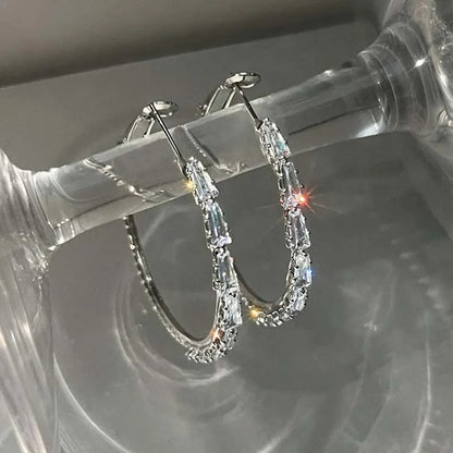 Women’s Exaggerated Circle Earrings Shiny Wedding Jewelry