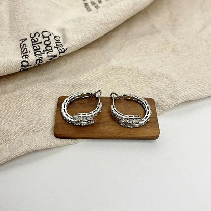 2025 Gold-Plated Serpent Zircon Earrings - Minimalist Luxury