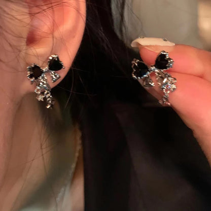 New Zircon Stud Earrings for Women Fashion Korean Silver Color Pink Crystal Personality Earring Party Jewelry Gift