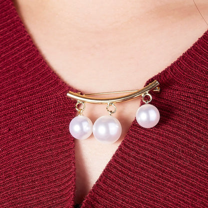 Elegant Fashion Pearls Brooch Pins For Women Fixed Straps Charm Safe Pin Brooches Clothing Clip Badge Dress Buckle Diy Jewelry
