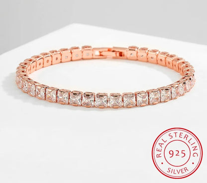 Women's Moissanite Tennis Bracelet 5mm Sterling Silver Diamond Jewelry