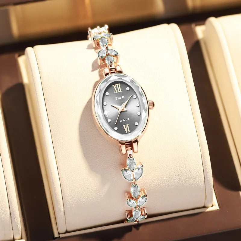 Women’s Luxury Diamond Inlaid Watch Waterproof Oval Quartz