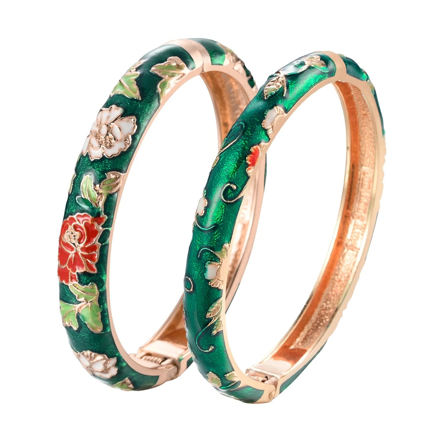 Women’s Enameled Flower Bracelet African Indian Chinese Jewelry