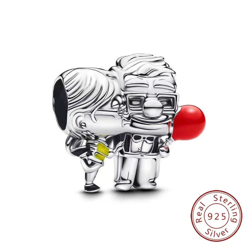 925 Silver Cartoon-Inspired Cupid Squirrel & Mouse Charm Beads for DIY Bracelets
