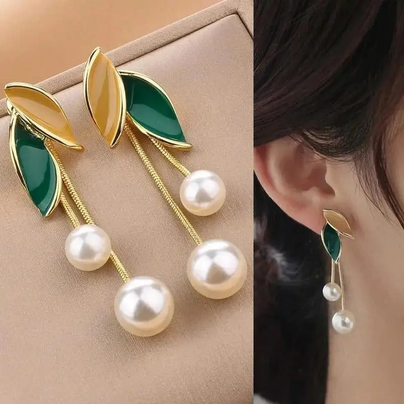 Korean Style 925 Silver Drop Earrings Women Metal Tassel Jewelry