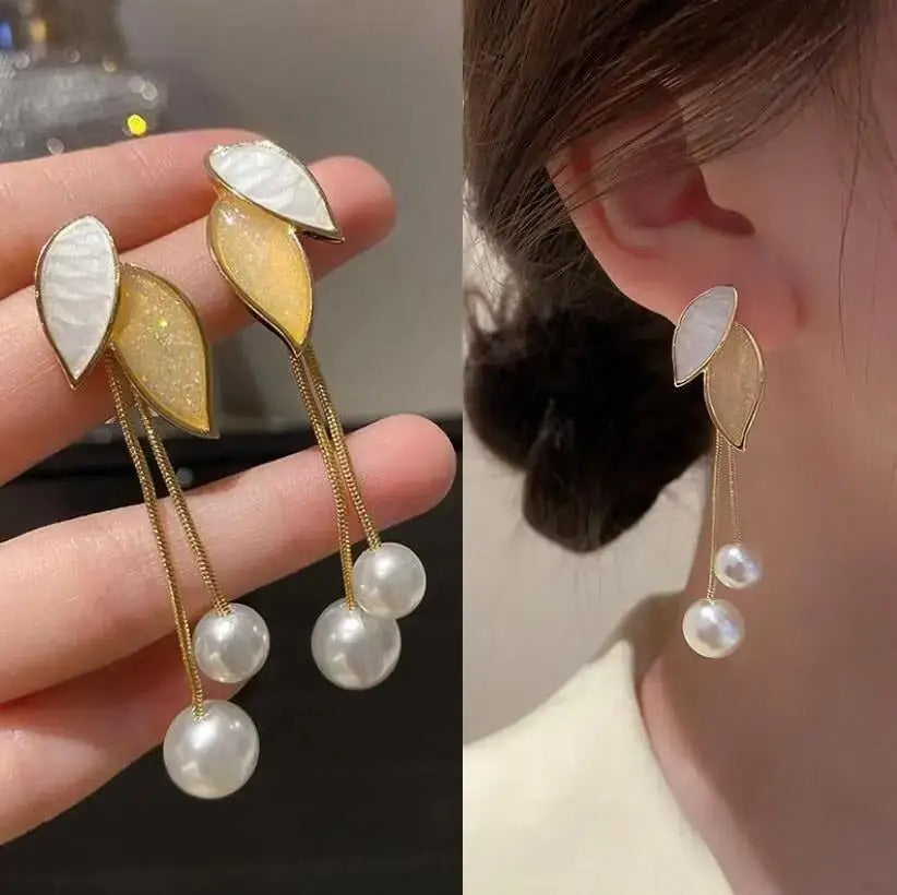 Korean Style 925 Silver Drop Earrings Women Metal Tassel Jewelry