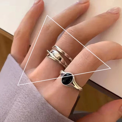 Sterling Silver Irregular Geometric Ring for Women Minimalist Jewelry