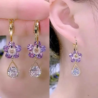 Korean Style 925 Silver Drop Earrings Women Metal Tassel Jewelry