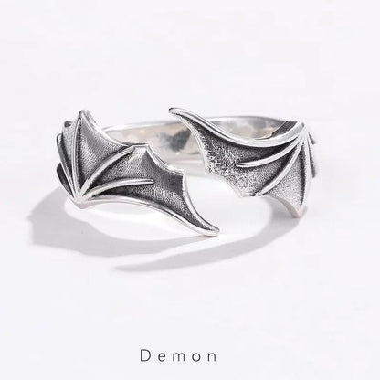 Punk Gothic Angel Demon Wings Creative Ring for Lovers