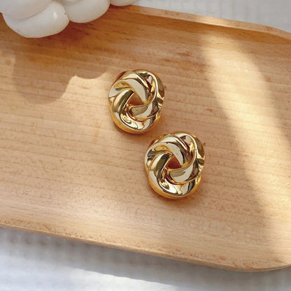Twisted Gold Stud Earrings for Women Simple & Stylish Jewelry