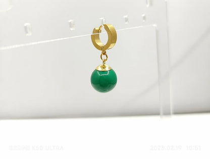 Anime cosplay earring Potara earring yellow beads green beads.