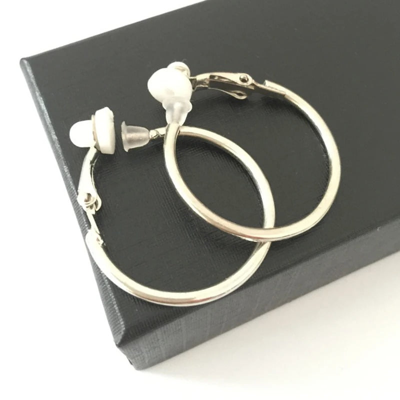 Non-Pierced Ear Cuffs Small & Big Clip-On Hoop Earrings