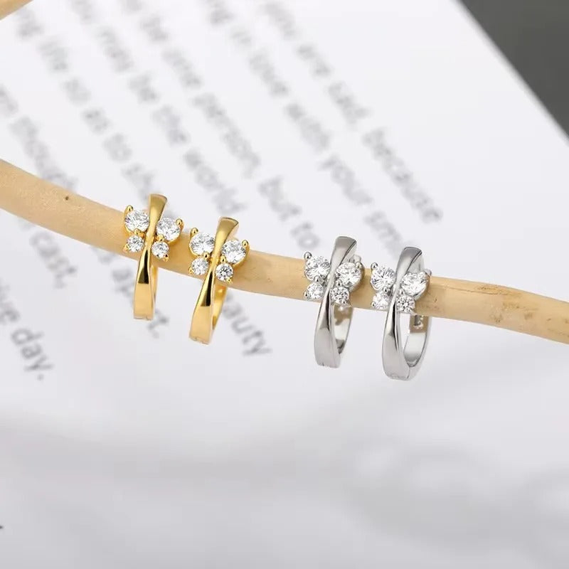 New Silver Color Hoop Earrings for Women Girls Luxury Gifts