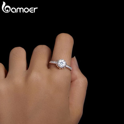 1ct Round Moissanite Flower Ring Sterling Silver for Women