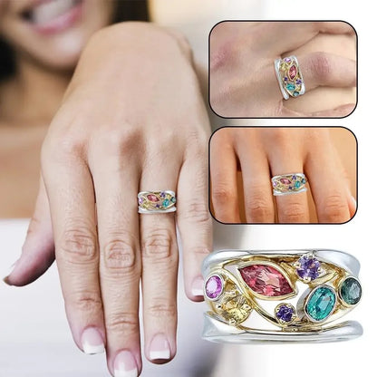 Crystal Quartz Magnetic Therapy Ring Women Weight Loss Jewelry