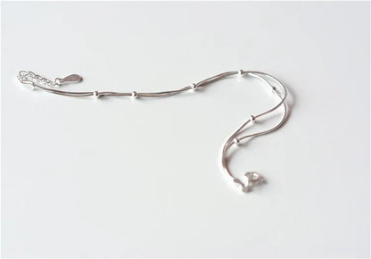 Simple Sweet Red Heart Silver Bracelet Women Jewelry Gift