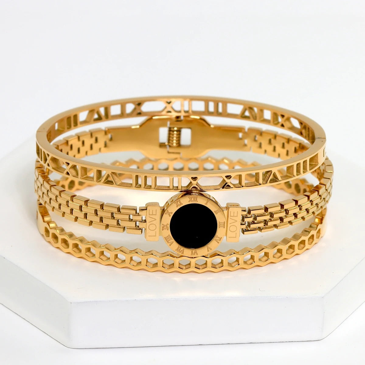 Stainless Steel Roman Numeral Bracelet Women’s Fashion Jewelry