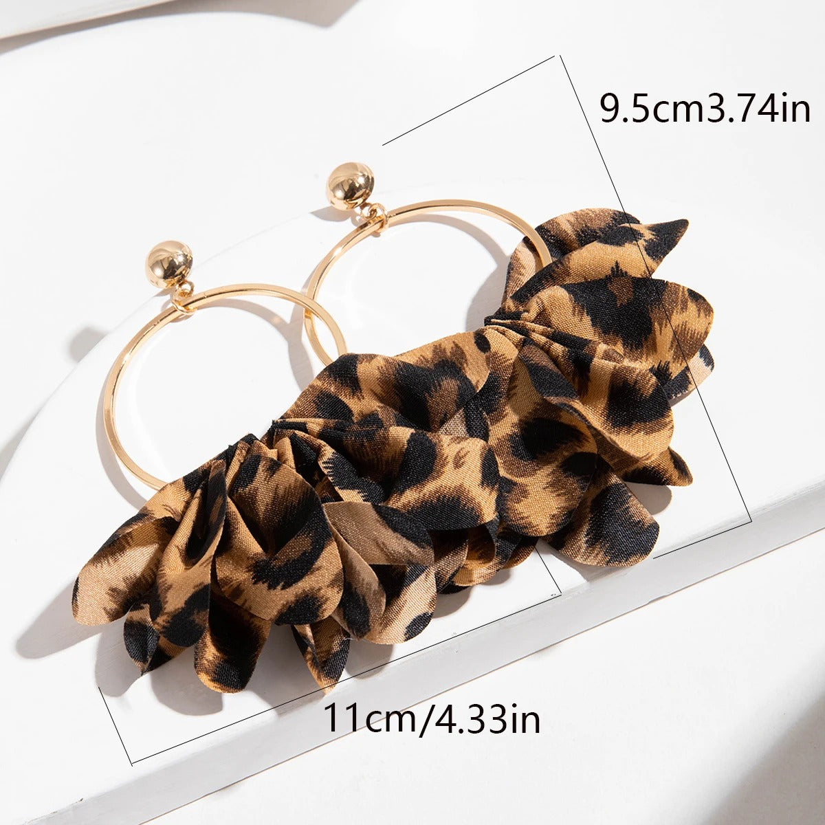 Big Leopard Drop Earrings Women Trendy Resin Flower Jewelry