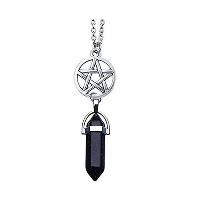 Fashion Pentagram Star Chakra Stones Pendant Necklace for Women Supernatural Vintage Jewelry Witchcraft Choker