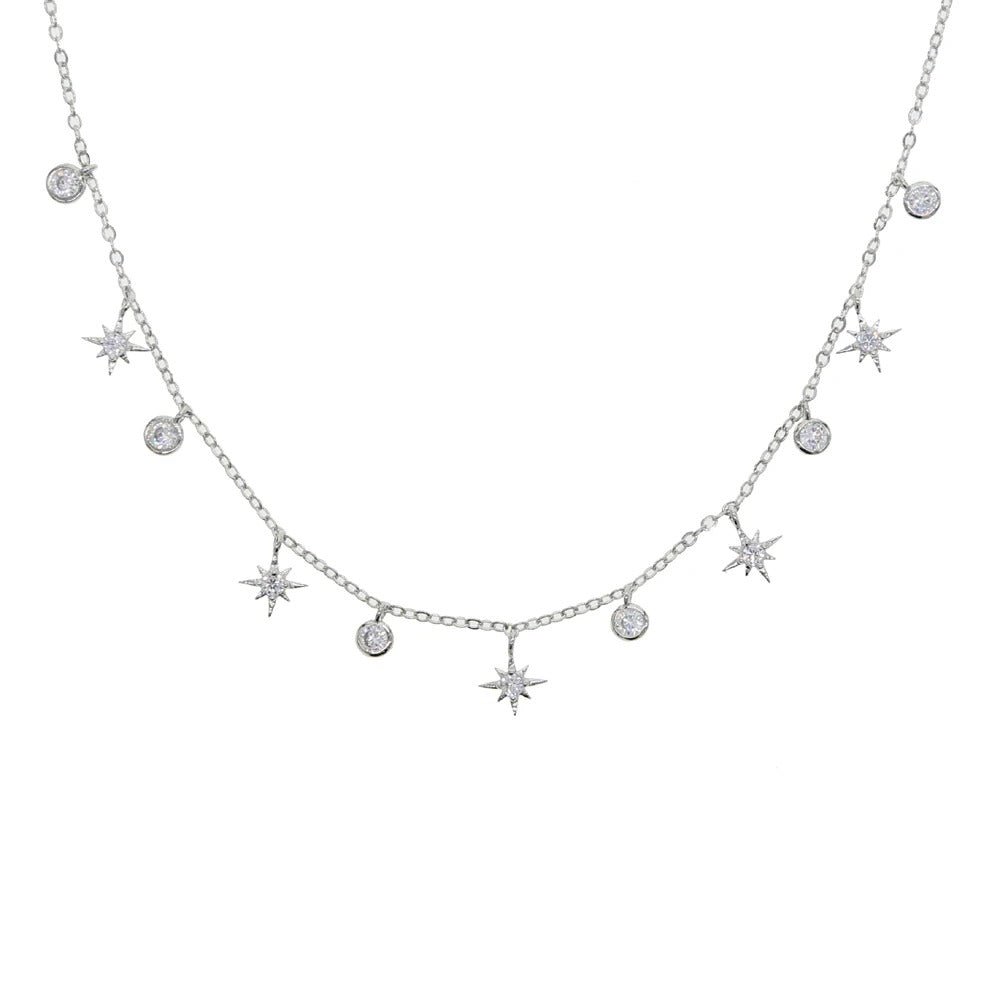 Promotion star charm choker necklace gold silver color 2025 new hot trendy women jewelry