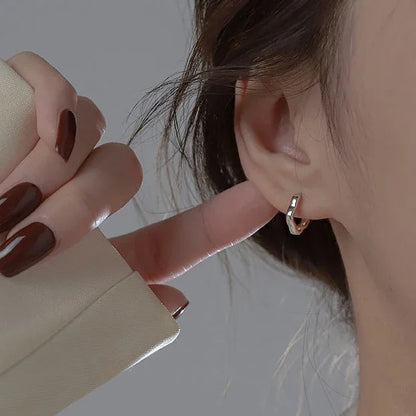 Sterling Silver Flower Hoop Earrings for Women Minimalist Jewelry