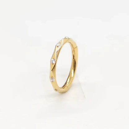 G23 Titanium Zircon Clicker Hoop 16G Nose Septum Helix Jewelry