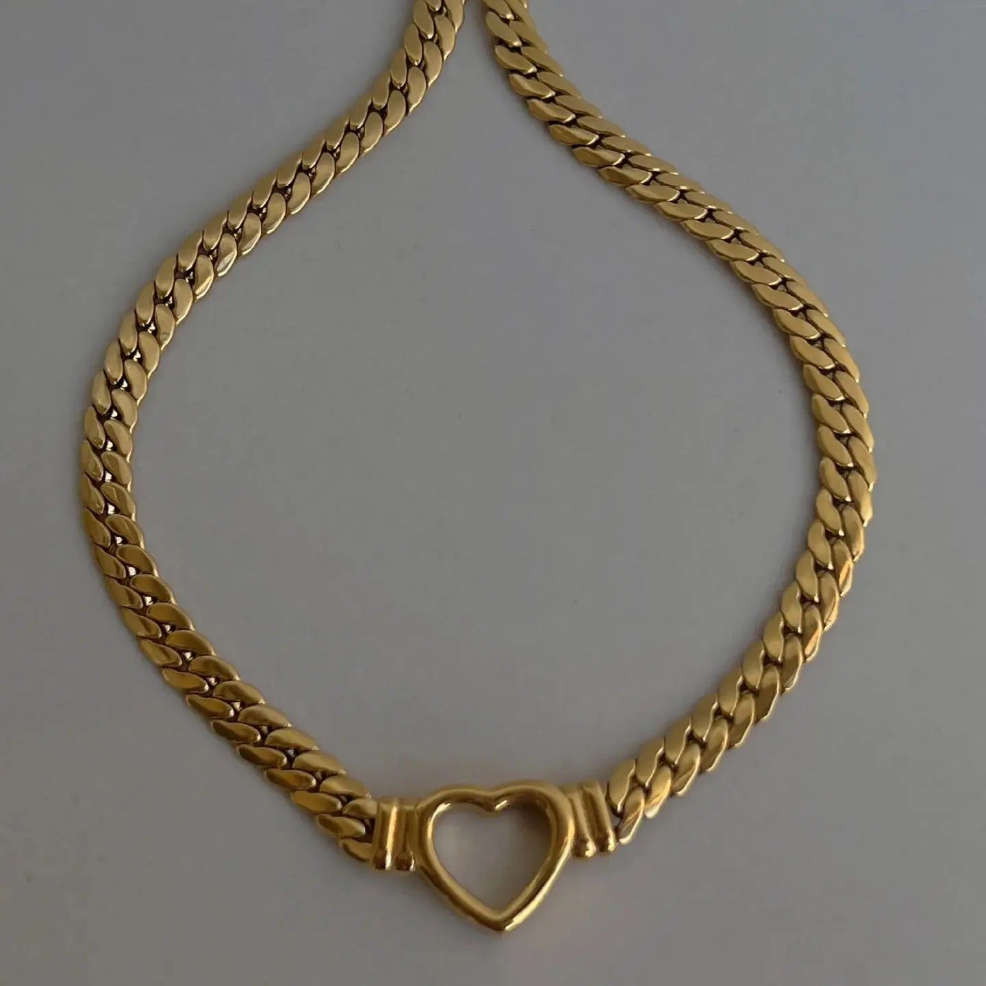 Trendy Retro Hollow Love Braided Clavicle Chain Titanium Steel Necklace