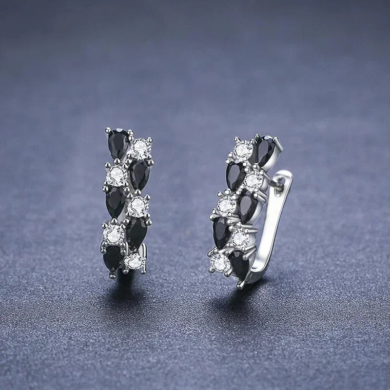 Women’s Black White Hoop Earrings Trendy Daily Wear Jewelry