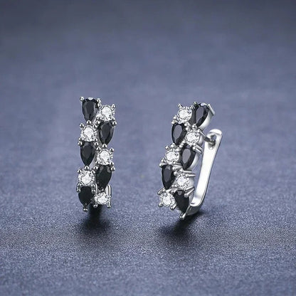 Women’s Black White Hoop Earrings Trendy Daily Wear Jewelry