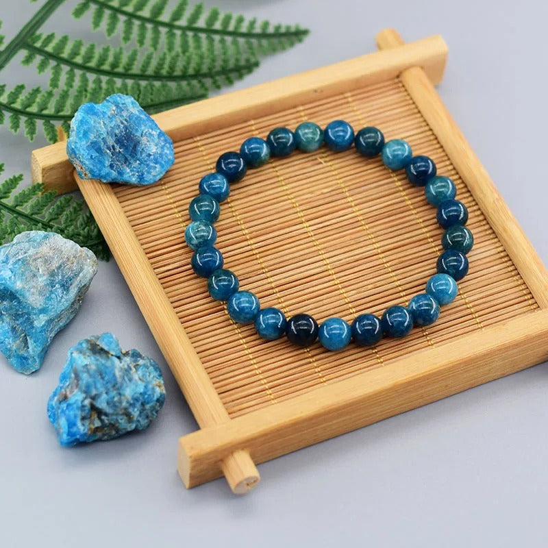 Reiki Blue Apatite Bracelet Natural Stone Health Jewelry Unisex