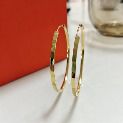 New Fashion 18K Gold Plated Hoop Earrings For Women 925 Sterling Silver Fashion Earring