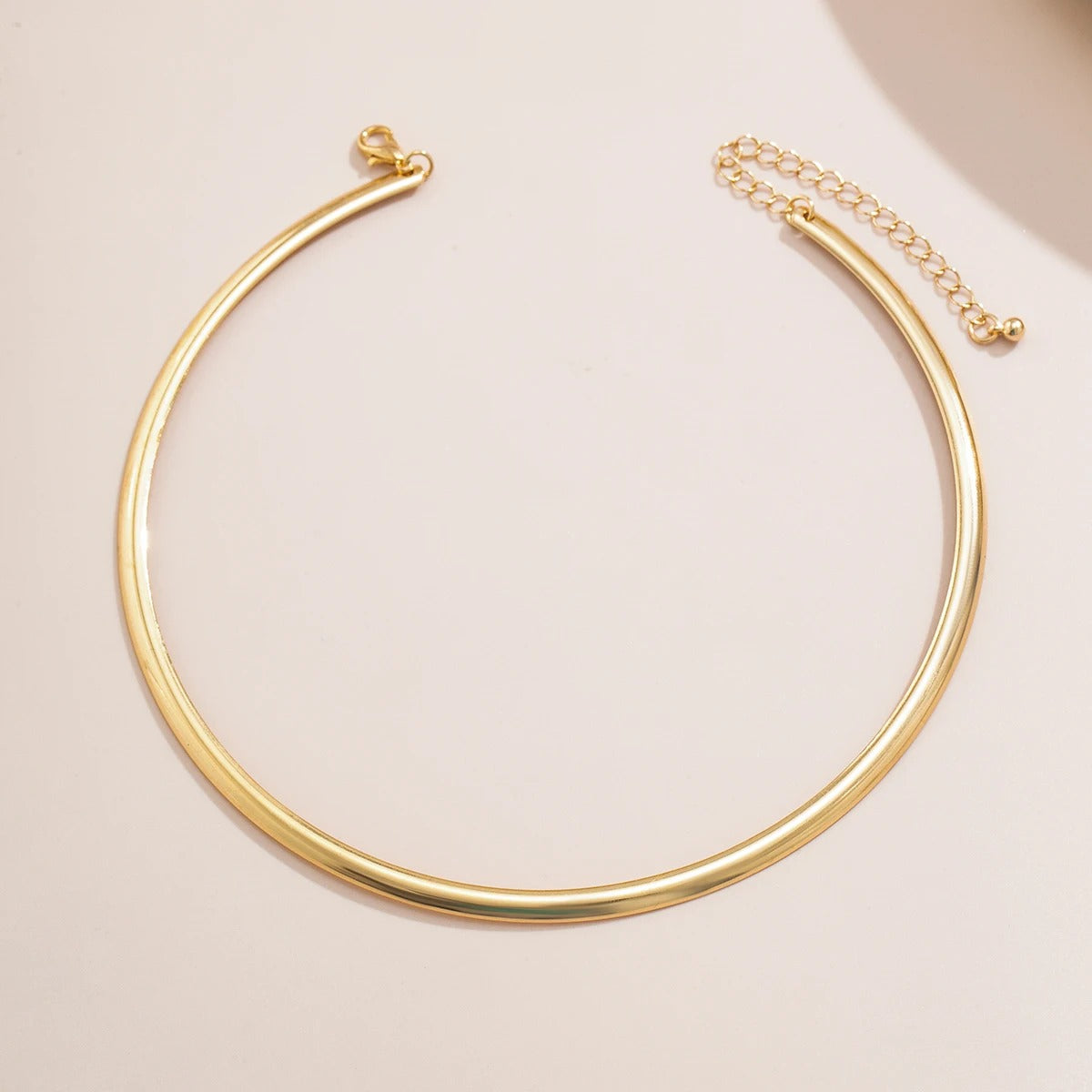 Simple Chunky Circle Necklace Fashion Choker Collar for Women