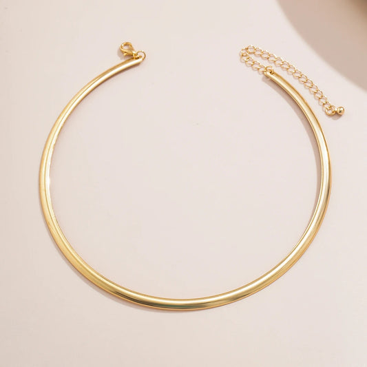 Elegant Simple Chunky Circle Torques Necklace for Women Trendy Choker Collar 2025 Fashion Jewelry on the Neck Accessories Female
