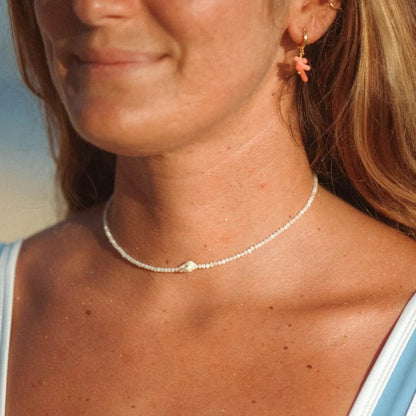 Vlen Shell Beads Necklace Mother of Pearl Natural Summer Beach Boho Jewelry Gift for Women Vacation Gifts