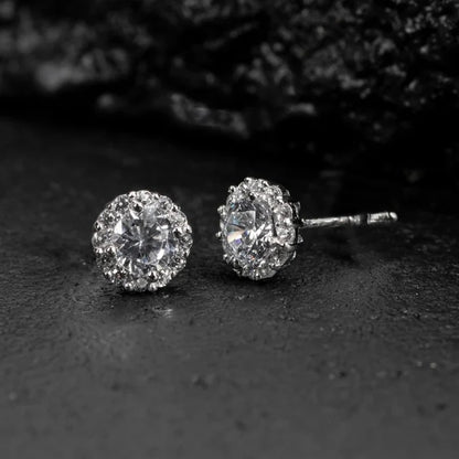 Cubic Zirconia Stud Earrings for Women & Men Couple Gift